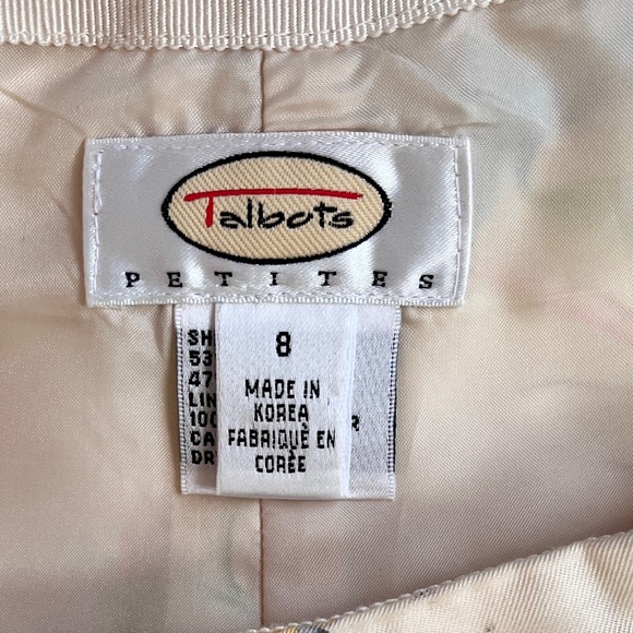 Vintage Talbots Petites Silk Cotton Floral Straight Leg High Waist Pants 8P - Picture 6 of 7